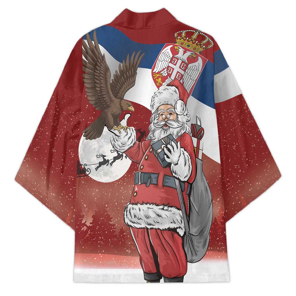 Serbia Santa Christmas Kimono Christmas Serbian Eagle Flag Style - Wonder Print Shop