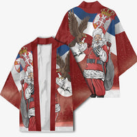 Serbia Santa Christmas Kimono Christmas Serbian Eagle Flag Style - Wonder Print Shop