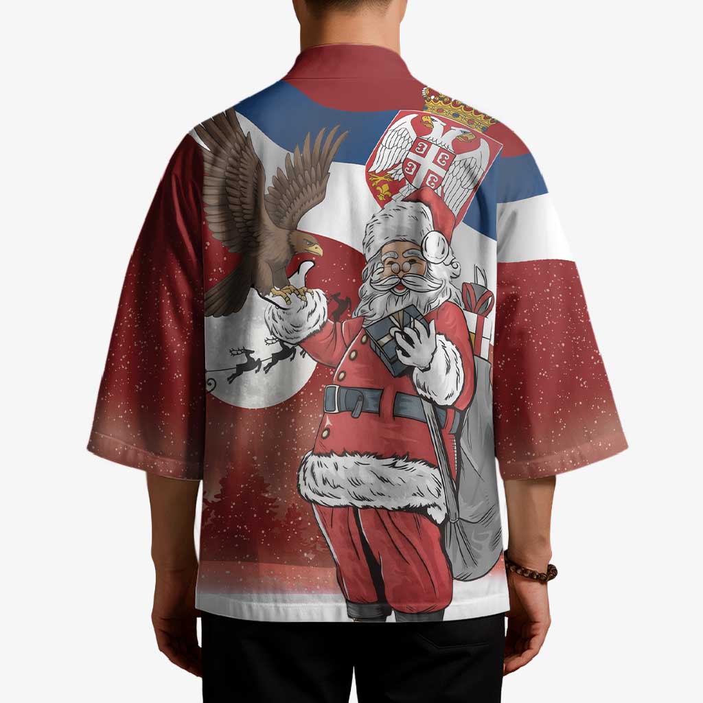 Serbia Santa Christmas Kimono Christmas Serbian Eagle Flag Style - Wonder Print Shop