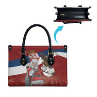 Serbia Santa Christmas Leather Bag Christmas Serbian Eagle Flag Style - Wonder Print Shop