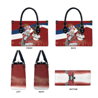 Serbia Santa Christmas Leather Bag Christmas Serbian Eagle Flag Style - Wonder Print Shop