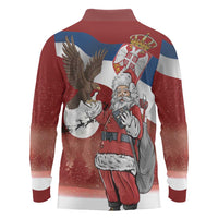 Serbia Santa Christmas Long Sleeve Polo Shirt Christmas Serbian Eagle Flag Style - Wonder Print Shop