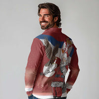 Serbia Santa Christmas Long Sleeve Polo Shirt Christmas Serbian Eagle Flag Style - Wonder Print Shop