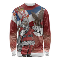 Serbia Santa Christmas Long Sleeve Shirt Christmas Serbian Eagle Flag Style - Wonder Print Shop