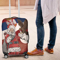 Serbia Santa Christmas Luggage Cover Christmas Serbian Eagle Flag Style - Wonder Print Shop