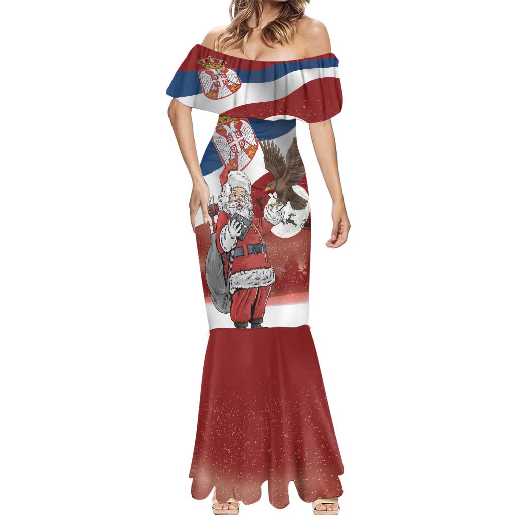 Serbia Santa Christmas Mermaid Dress Christmas Serbian Eagle Flag Style - Wonder Print Shop