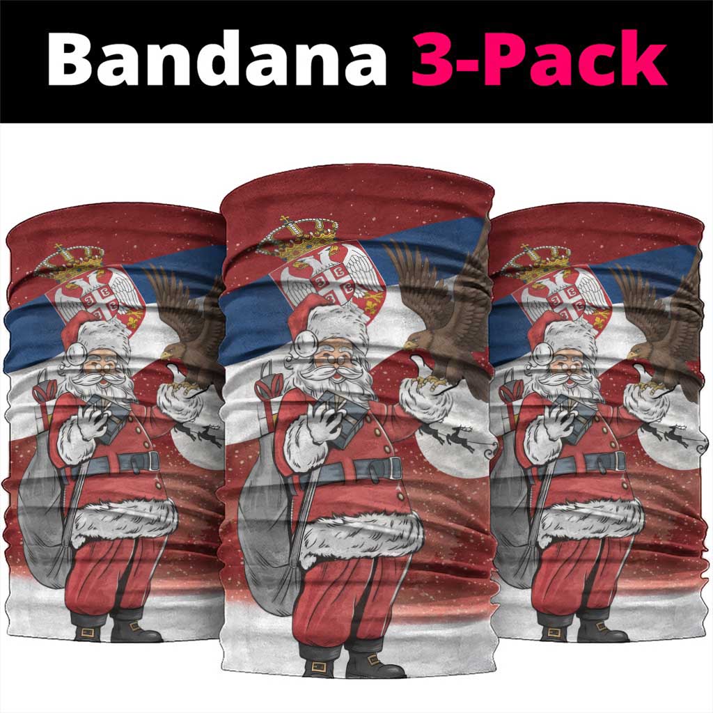 Serbia Santa Christmas Neck Gaiter Christmas Serbian Eagle Flag Style - Wonder Print Shop