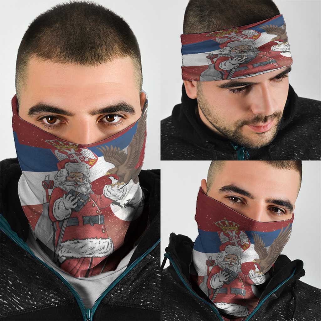Serbia Santa Christmas Neck Gaiter Christmas Serbian Eagle Flag Style - Wonder Print Shop