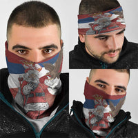 Serbia Santa Christmas Neck Gaiter Christmas Serbian Eagle Flag Style - Wonder Print Shop