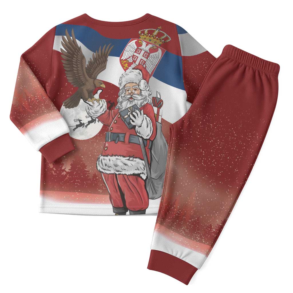 Serbia Santa Christmas Pajama Set Christmas Serbian Eagle Flag Style - Wonder Print Shop