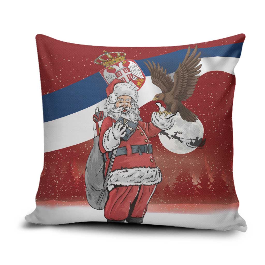 Serbia Santa Christmas Pillow Cover Christmas Serbian Eagle Flag Style - Wonder Print Shop