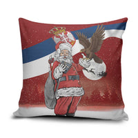 Serbia Santa Christmas Pillow Cover Christmas Serbian Eagle Flag Style - Wonder Print Shop