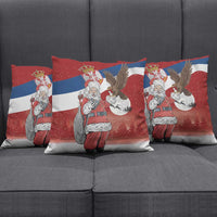 Serbia Santa Christmas Pillow Cover Christmas Serbian Eagle Flag Style - Wonder Print Shop