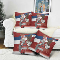 Serbia Santa Christmas Pillow Cover Christmas Serbian Eagle Flag Style - Wonder Print Shop