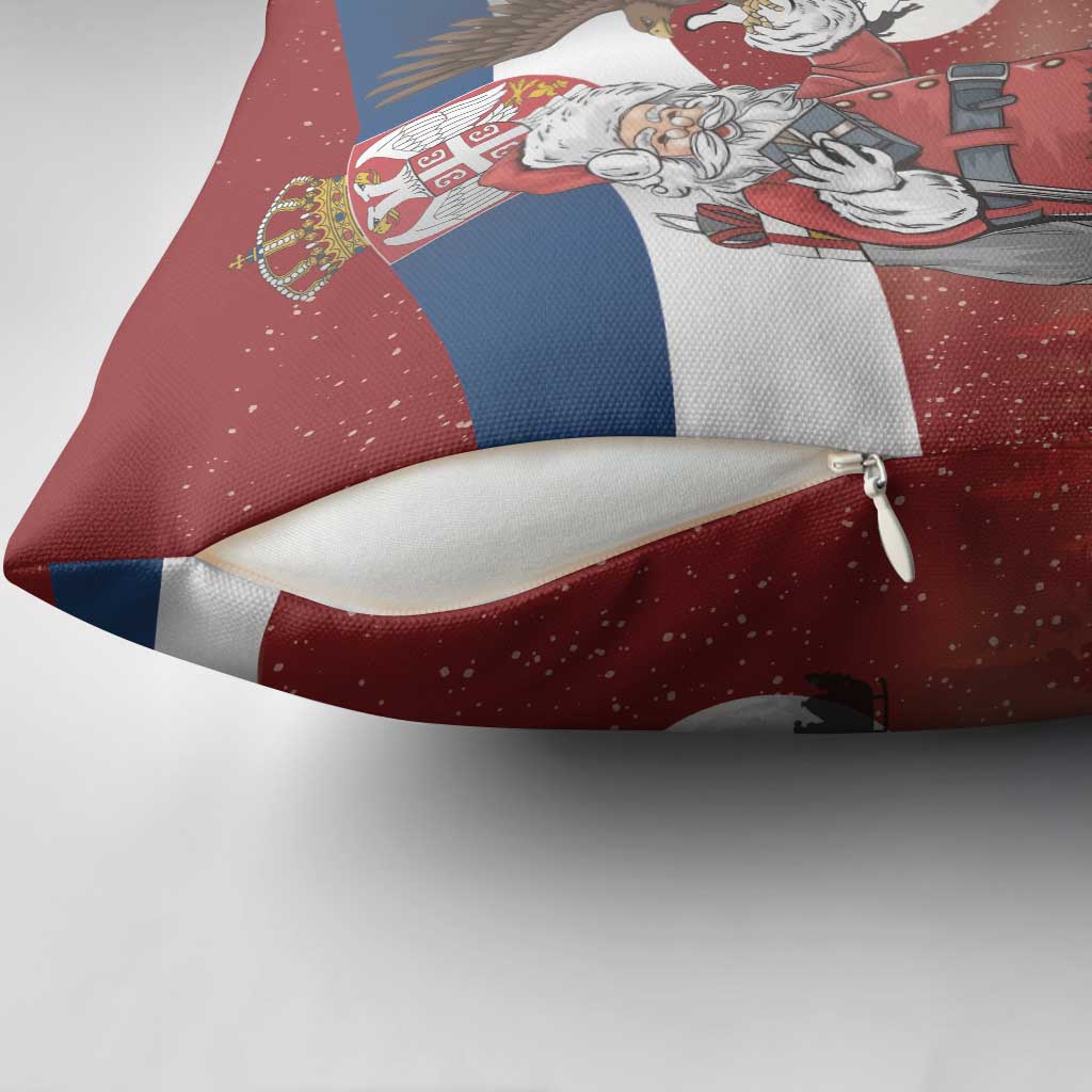 Serbia Santa Christmas Pillow Cover Christmas Serbian Eagle Flag Style - Wonder Print Shop
