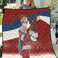 Serbia Santa Christmas Quilt Christmas Serbian Eagle Flag Style - Wonder Print Shop
