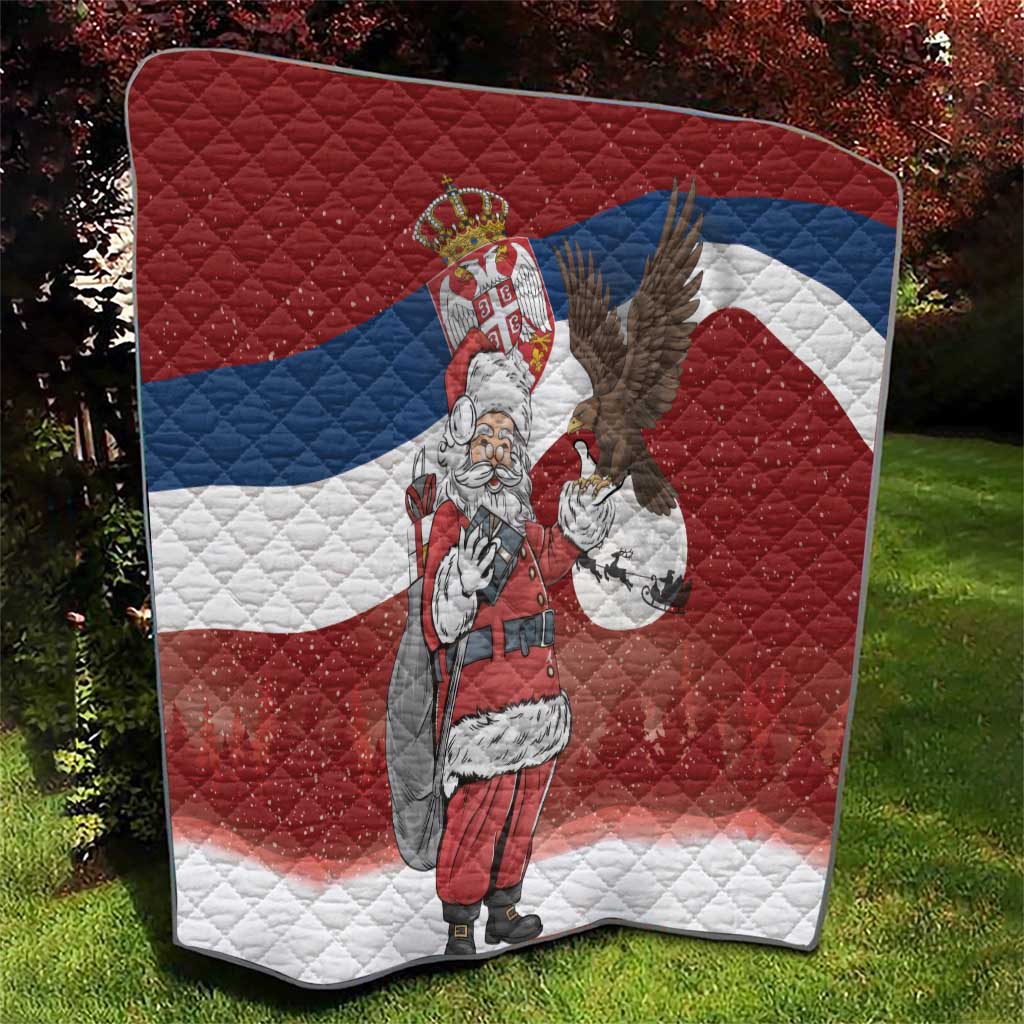 Serbia Santa Christmas Quilt Christmas Serbian Eagle Flag Style - Wonder Print Shop