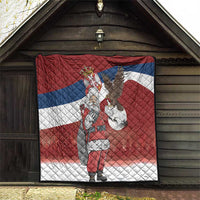 Serbia Santa Christmas Quilt Christmas Serbian Eagle Flag Style - Wonder Print Shop