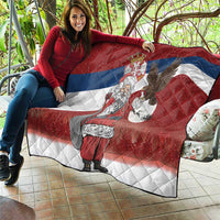 Serbia Santa Christmas Quilt Christmas Serbian Eagle Flag Style - Wonder Print Shop