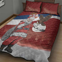 Serbia Santa Christmas Quilt Bed Set Christmas Serbian Eagle Flag Style - Wonder Print Shop