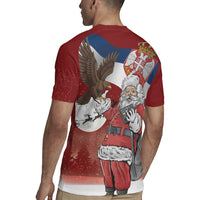 Serbia Santa Christmas Rugby Jersey Christmas Serbian Eagle Flag Style - Wonder Print Shop