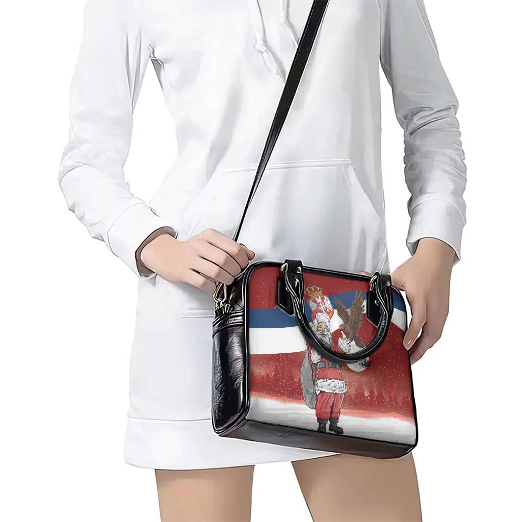 Serbia Santa Christmas Shoulder Handbag Christmas Serbian Eagle Flag Style - Wonder Print Shop