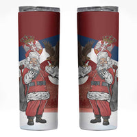Serbia Santa Christmas Skinny Tumbler Christmas Serbian Eagle Flag Style - Wonder Print Shop