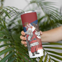 Serbia Santa Christmas Skinny Tumbler Christmas Serbian Eagle Flag Style - Wonder Print Shop