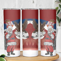 Serbia Santa Christmas Skinny Tumbler Christmas Serbian Eagle Flag Style - Wonder Print Shop