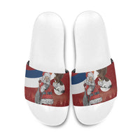 Serbia Santa Christmas Slide Sandals Christmas Serbian Eagle Flag Style - Wonder Print Shop