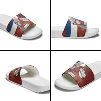 Serbia Santa Christmas Slide Sandals Christmas Serbian Eagle Flag Style - Wonder Print Shop
