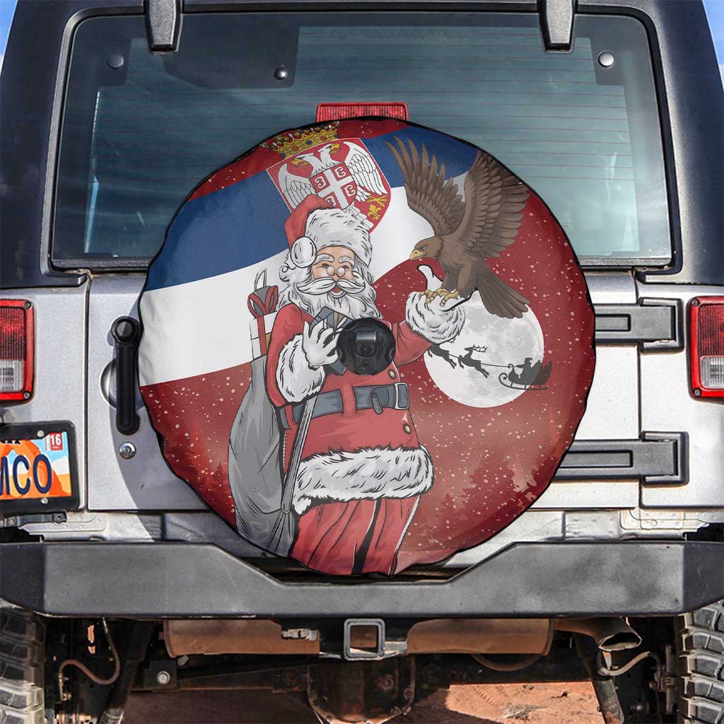Serbia Santa Christmas Spare Tire Cover Christmas Serbian Eagle Flag Style - Wonder Print Shop