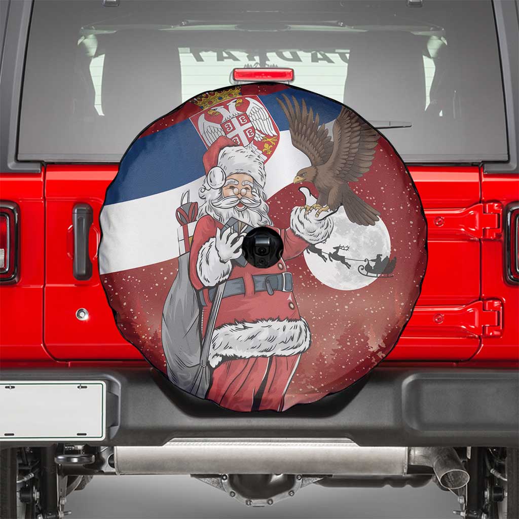 Serbia Santa Christmas Spare Tire Cover Christmas Serbian Eagle Flag Style - Wonder Print Shop