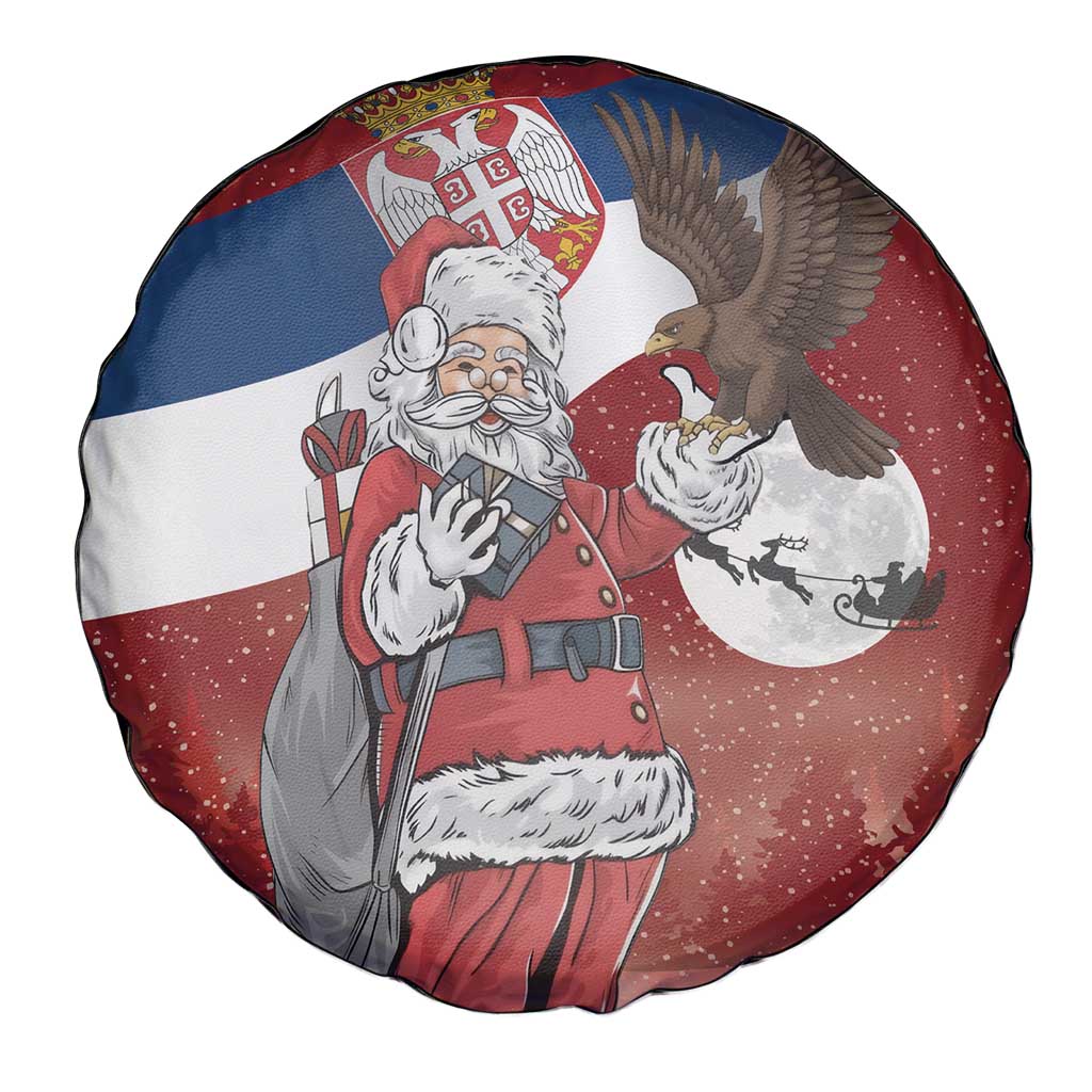 Serbia Santa Christmas Spare Tire Cover Christmas Serbian Eagle Flag Style - Wonder Print Shop