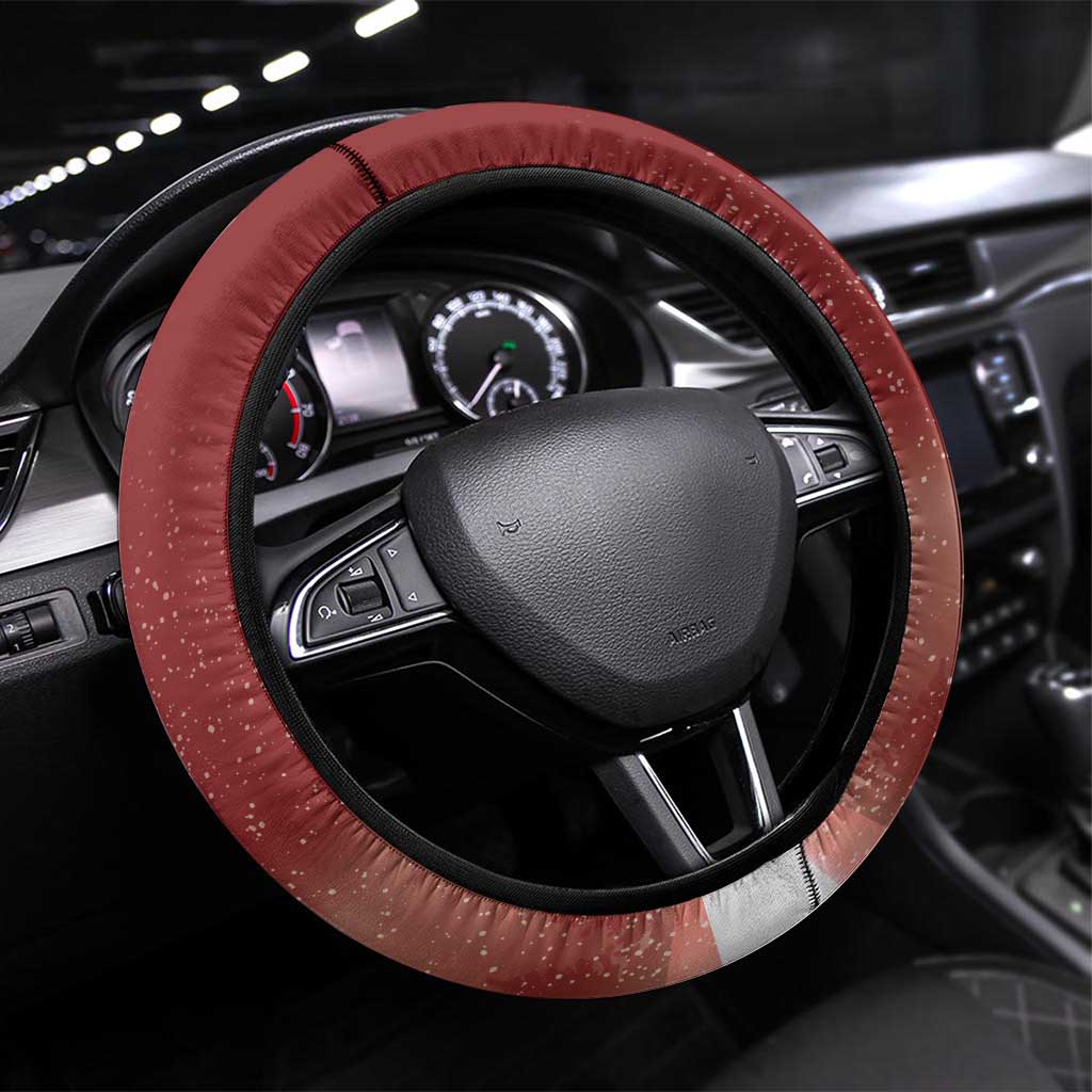 Serbia Santa Christmas Steering Wheel Cover Christmas Serbian Eagle Flag Style - Wonder Print Shop