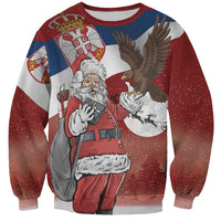Serbia Santa Christmas Sweatshirt Christmas Serbian Eagle Flag Style - Wonder Print Shop