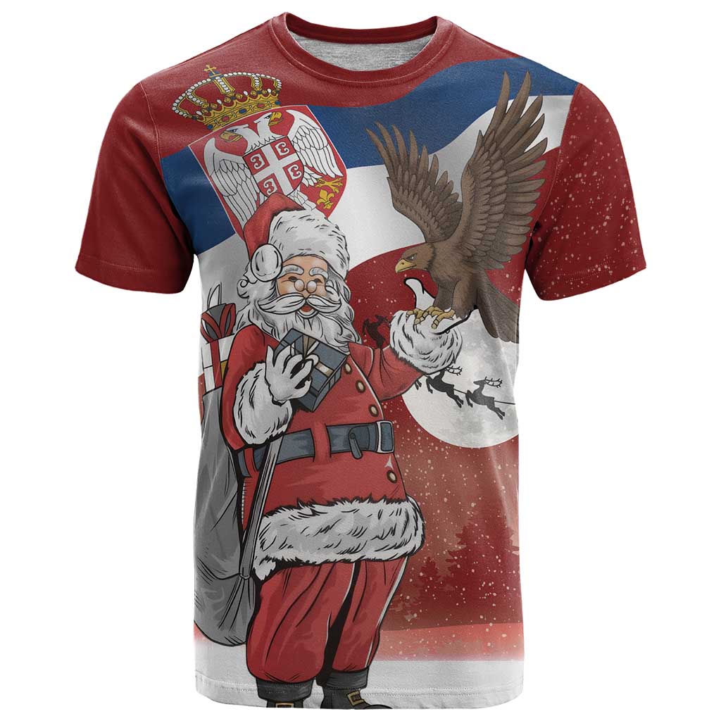 Serbia Santa Christmas T Shirt Christmas Serbian Eagle Flag Style - Wonder Print Shop
