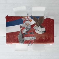 Serbia Santa Christmas Tablecloth Christmas Serbian Eagle Flag Style - Wonder Print Shop