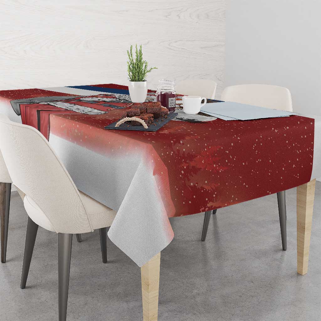 Serbia Santa Christmas Tablecloth Christmas Serbian Eagle Flag Style - Wonder Print Shop