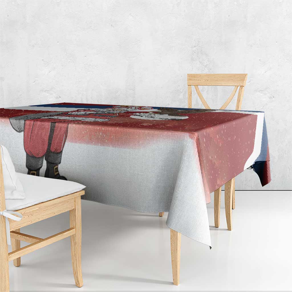 Serbia Santa Christmas Tablecloth Christmas Serbian Eagle Flag Style - Wonder Print Shop