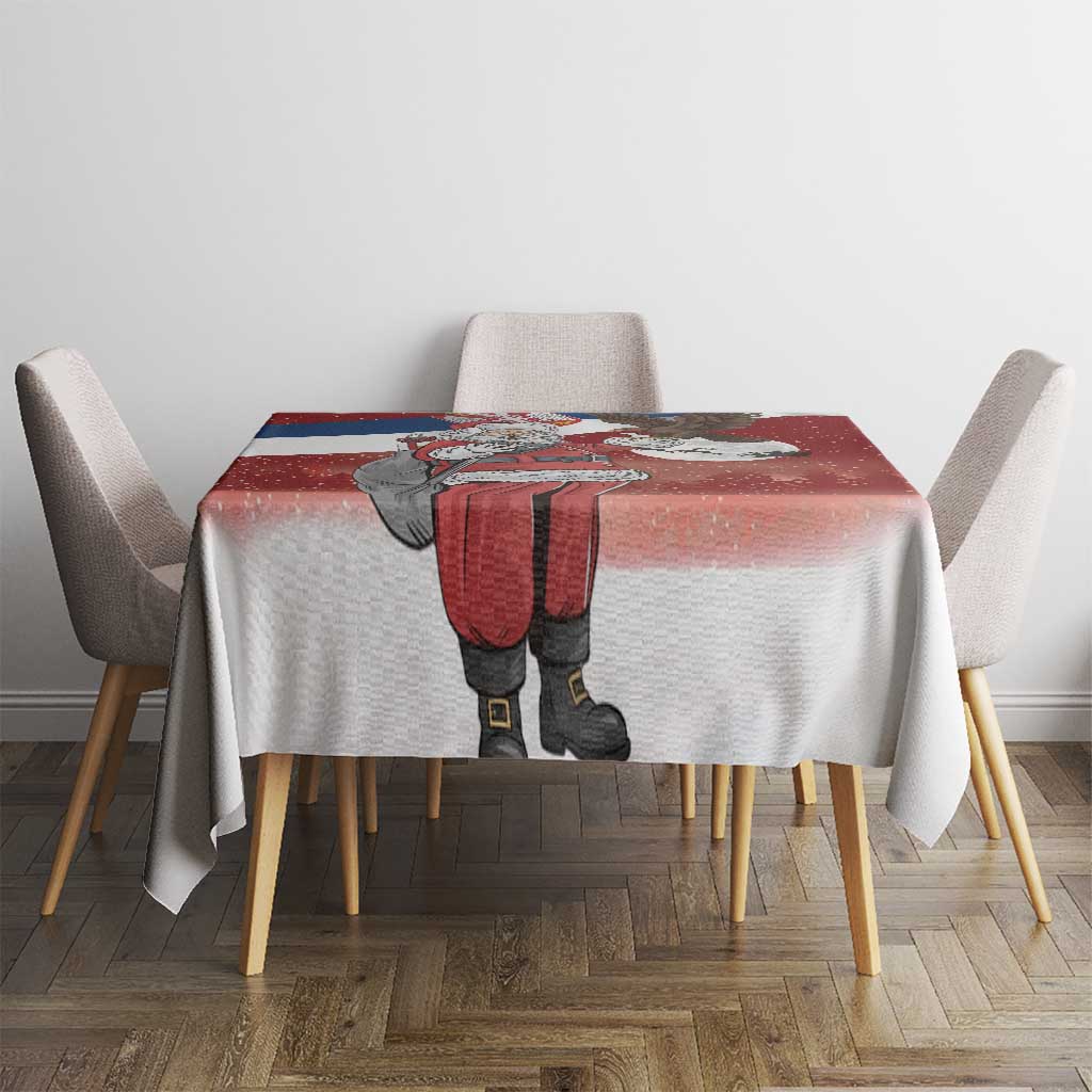 Serbia Santa Christmas Tablecloth Christmas Serbian Eagle Flag Style - Wonder Print Shop