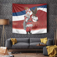 Serbia Santa Christmas Tapestry Christmas Serbian Eagle Flag Style - Wonder Print Shop