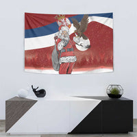 Serbia Santa Christmas Tapestry Christmas Serbian Eagle Flag Style - Wonder Print Shop