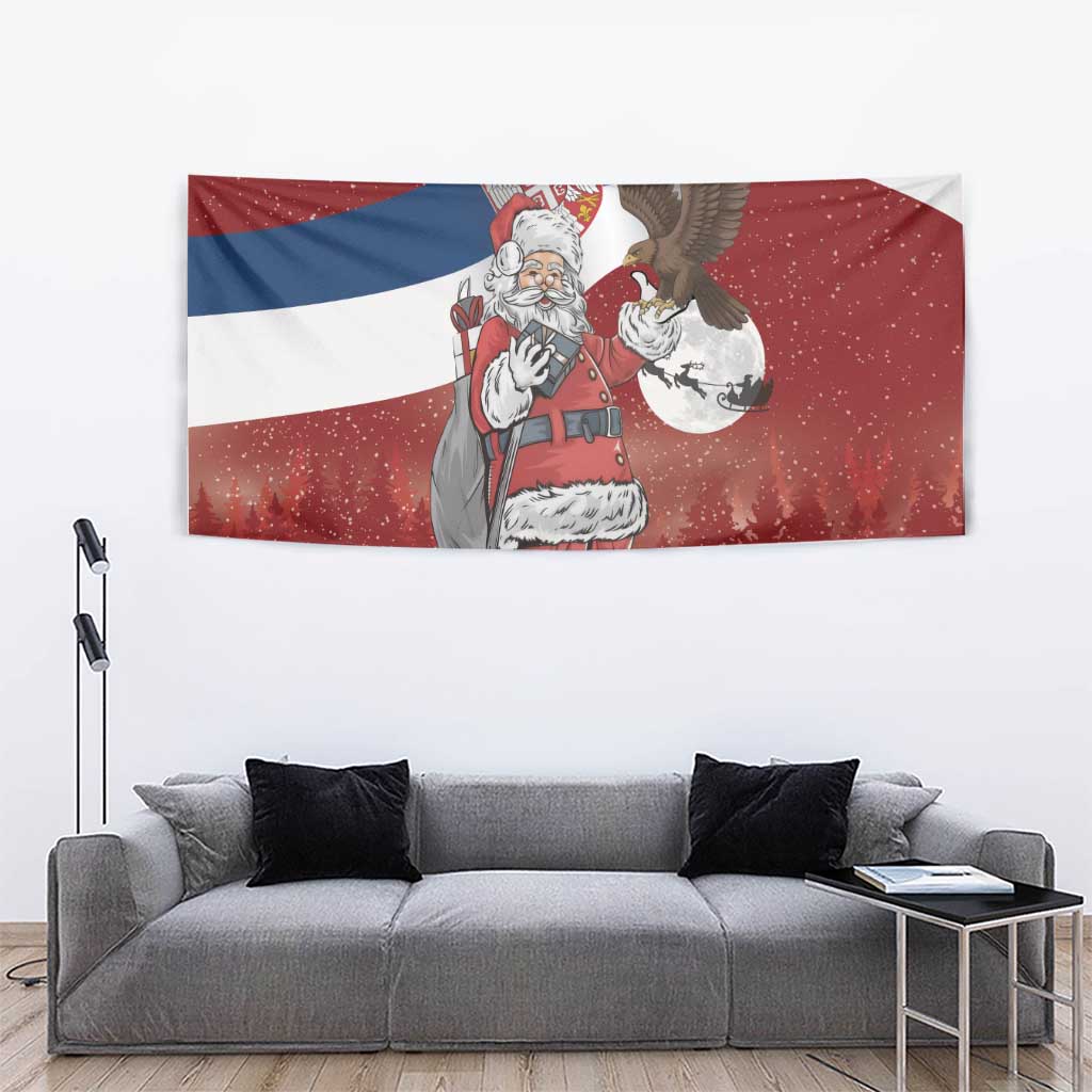 Serbia Santa Christmas Tapestry Christmas Serbian Eagle Flag Style - Wonder Print Shop