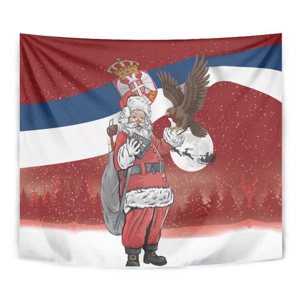 Serbia Santa Christmas Tapestry Christmas Serbian Eagle Flag Style - Wonder Print Shop