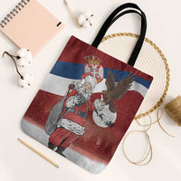 Serbia Santa Christmas Tote Bag Christmas Serbian Eagle Flag Style - Wonder Print Shop