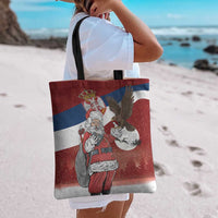 Serbia Santa Christmas Tote Bag Christmas Serbian Eagle Flag Style - Wonder Print Shop