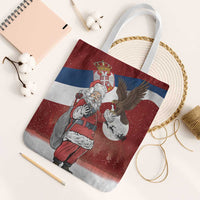 Serbia Santa Christmas Tote Bag Christmas Serbian Eagle Flag Style - Wonder Print Shop