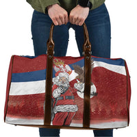 Serbia Santa Christmas Travel Bag Christmas Serbian Eagle Flag Style - Wonder Print Shop
