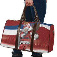 Serbia Santa Christmas Travel Bag Christmas Serbian Eagle Flag Style - Wonder Print Shop